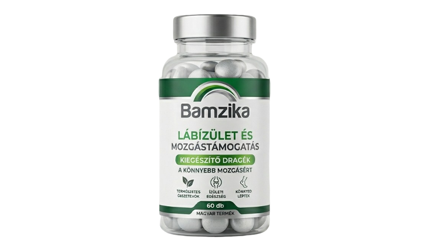 Bamzika jólléti termék csomagolása minimalista ezüst és zöld dizájnnal